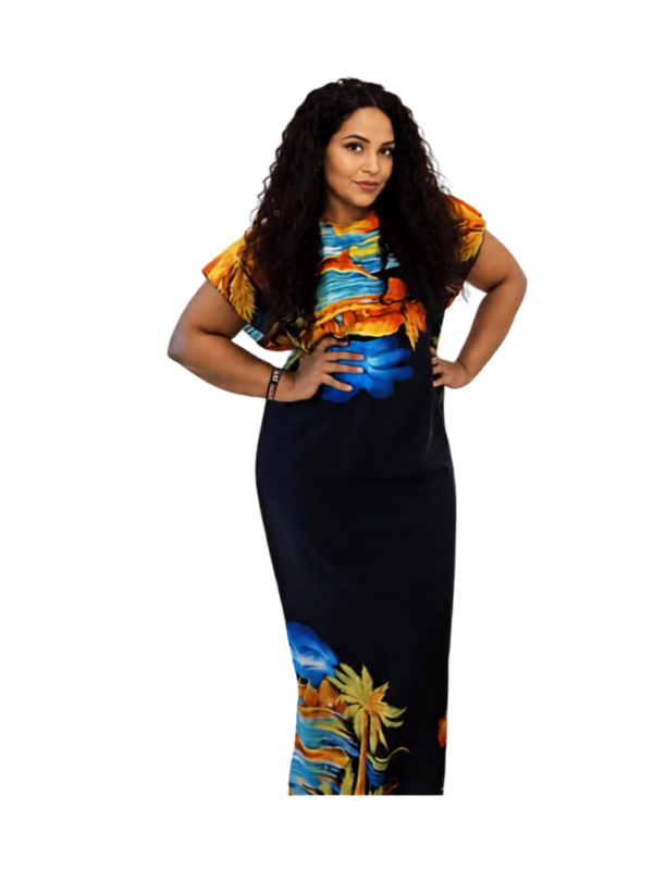 Black Multi-Color Sunset Dress
