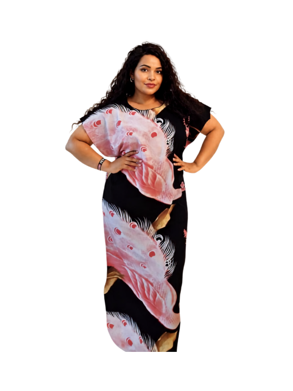 Black Pink Peacock Dress