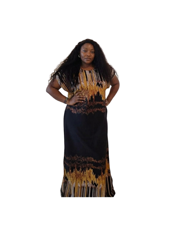Black Yellow Abstract Dress