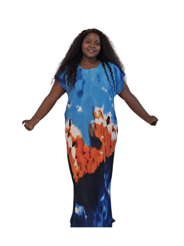 Blue Orange Colourful Dress