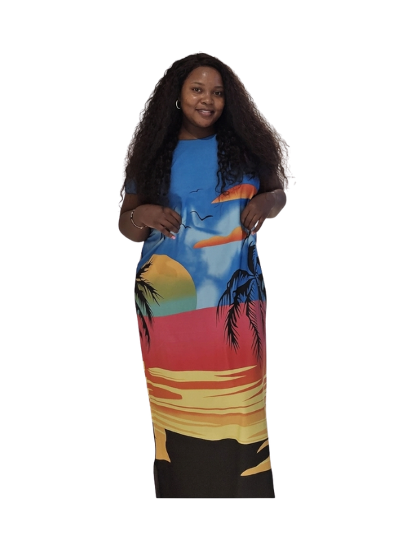 Blue Sunset Tropical Dress