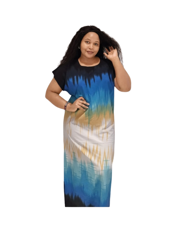 Blue Yellow Multi-color Dress