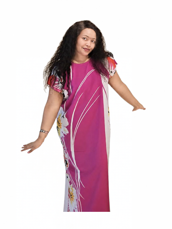 Magenta White Floral Dress