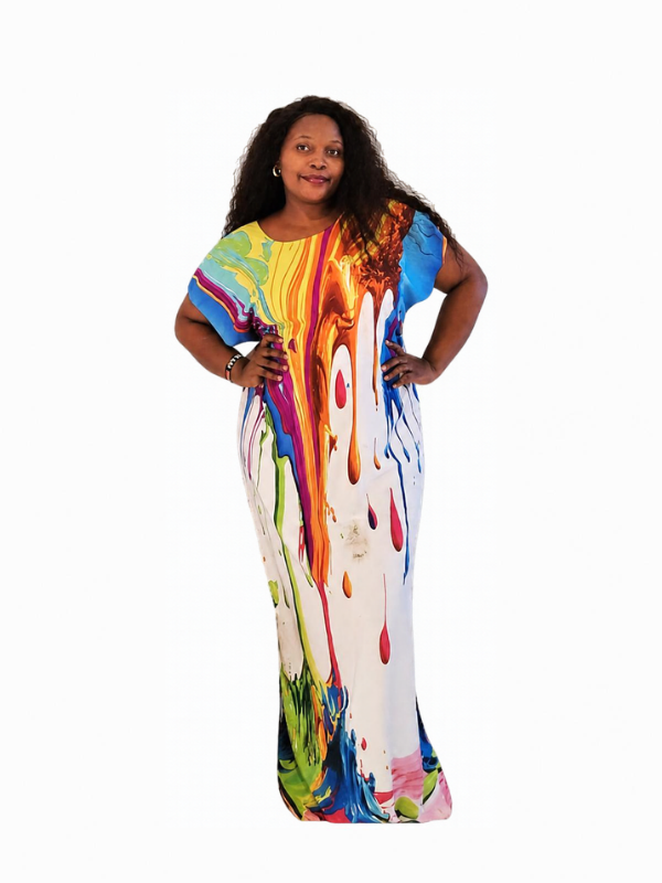 Paint Drip Colourful Gown